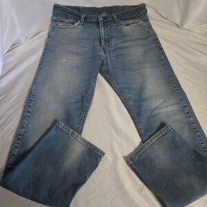 Levi's Blue Denim Distressed 513 Jeans 36 x 32